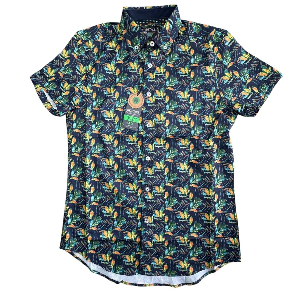 Heritage Report Collection Short Sleeve Shirt Mens M Multicolor Tropical NEW